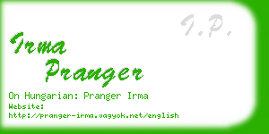 irma pranger business card